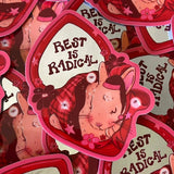 Rest is Radical Sleeping Bunny Sticker