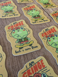 Cringe But Free - Cute Frog Vinyl Sticker
