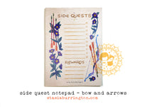 Side Quests Notepad - Bow and Arrows