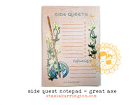 Side Quests Notepad - Great Axe