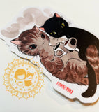 Coffee Kitty Cat Cuddles Sticker