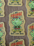Cringe But Free - Cute Frog Vinyl Sticker