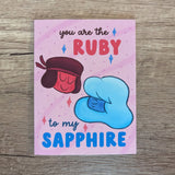 The Ruby to my Sapphire - Cute Steven Universe Greeting Card