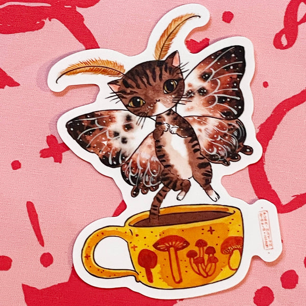 Caffeine Fairy Kitty Sticker