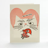 Grumpy Kitty, You Are Mine Letterpress Card