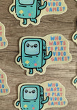 BMO Video Games Vinyl Sticker
