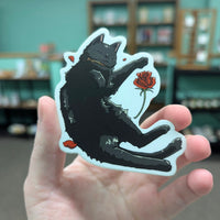 Sleepy Rose Cat Sticker