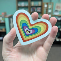 Inclusive Pride Flag Heart Sticker