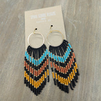 Native Beadwork Fringe Earrings