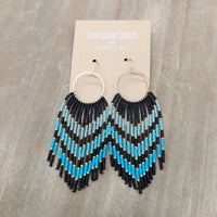 Native Beadwork Fringe Earrings