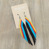 Native Beadwork Fringe Earrings