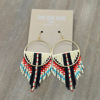 Native Beadwork Fringe Earrings