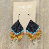 Native Beadwork Fringe Earrings