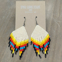 Native Beadwork Fringe Earrings