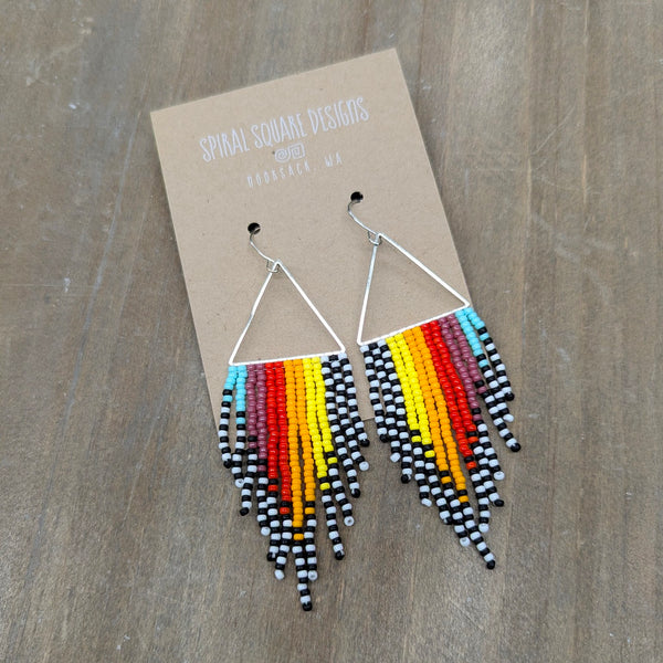 Native Beadwork Fringe Earrings