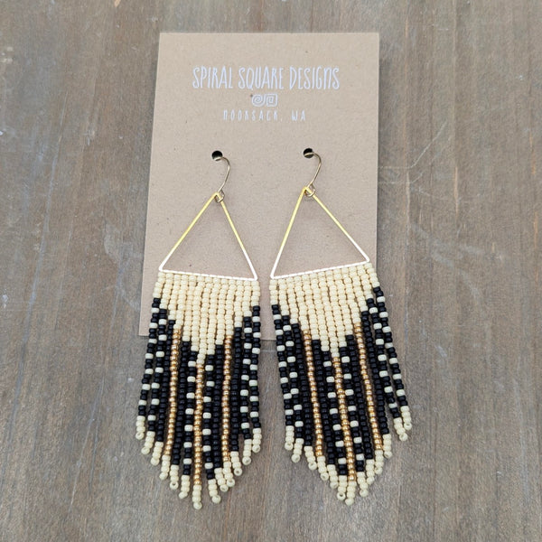 Native Beadwork Fringe Earrings