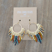 Native Beadwork Fringe Earrings