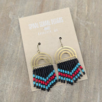 Native Beadwork Fringe Earrings