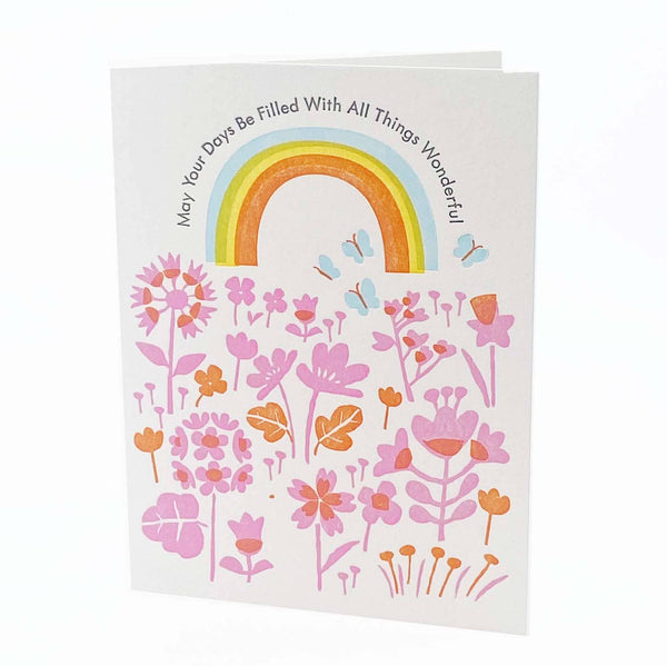 Wonderful Things Spring Rainbow Greeting Card