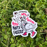 Sometimes Anti-Social, Always Anti-Fascist Punk Goose Sticker