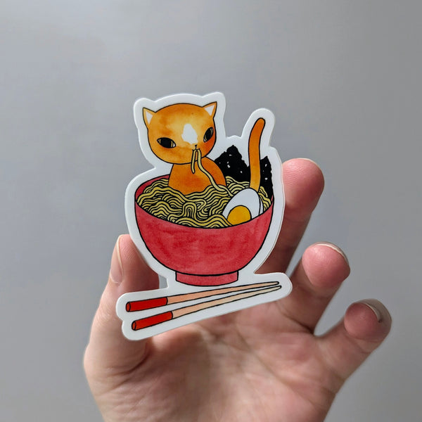 Ramen Cat Vinyl Sticker