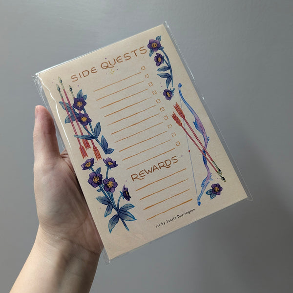 Side Quests Notepad - Bow and Arrows