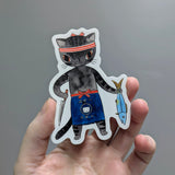 Fishmonger Kitty Cat Vinyl Sticker