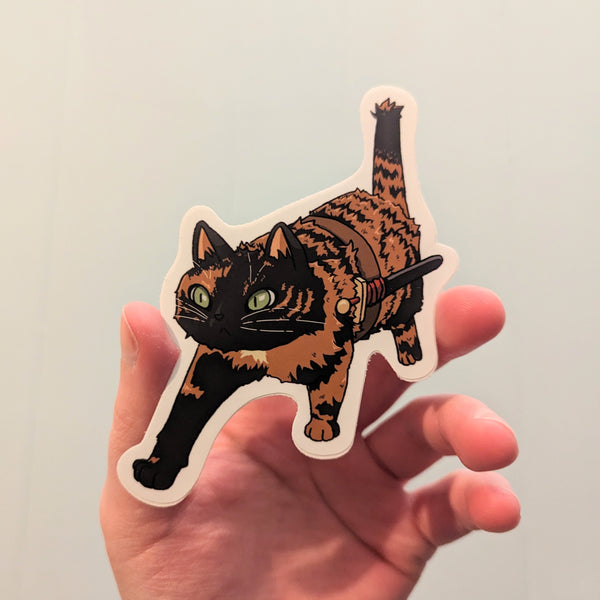 Kitty Cat Sticker - Sword!