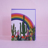 Rainbow Cactus Greeting Card