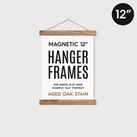 12" Magnetic Wood Art Frame - Aged Oak