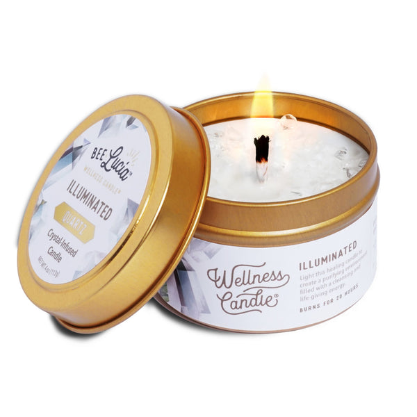 Wellness Crystal Candle - Illuminated - Unscented