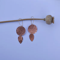 Moon + Drop Earrings - Copper