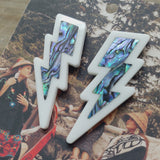 Lightning Bolt Earrings - White