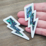 Lightning Bolt Earrings - White