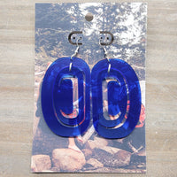 Crescents Earrings - Translucent Blue