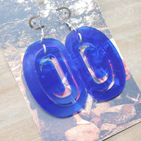 Crescents Earrings - Translucent Blue