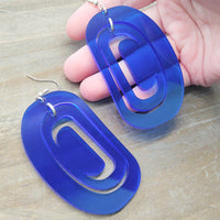 Crescents Earrings - Translucent Blue