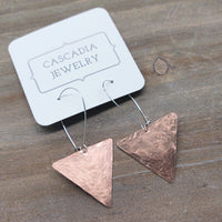 Geometric Triangle Earrings - Copper