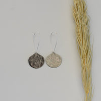 Large Moon Drop Earrings - Nickel Silver