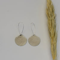 Medium Moon Drop Earrings - Nickel Silver