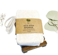 Eco Sponge All Natural Dish Washing Or Body Sponge, Double Loofah