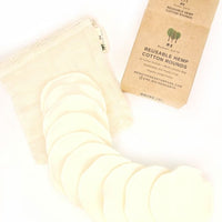 Hemp Cotton Rounds 10 Pack with Mesh Cotton Laundry Bag