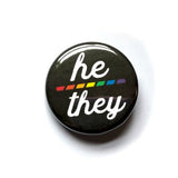 Rainbow Pride Pronoun Buttons